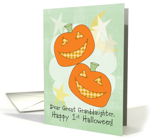 Great Granddaughter Happy 1st Halloween Pumpkins card (966369)