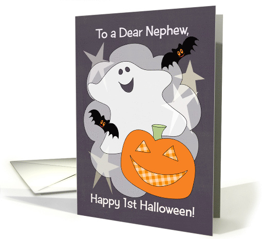 Nephew Happy First Halloween Cute Ghost Bats card (966377)