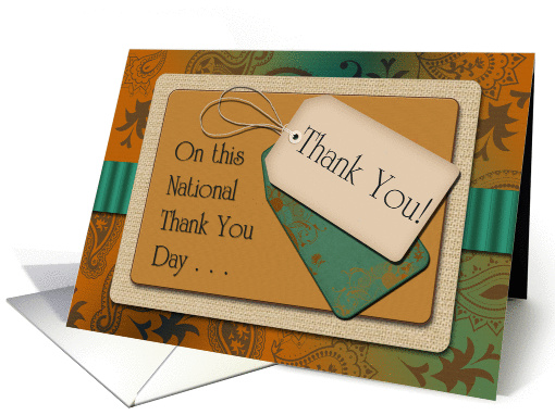 National Thank You Day, Scrapbook Style Thank You Tags & Paisley card