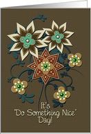 National Do Something Nice Day, October 5th, Bejewelled Flowers Swirls card