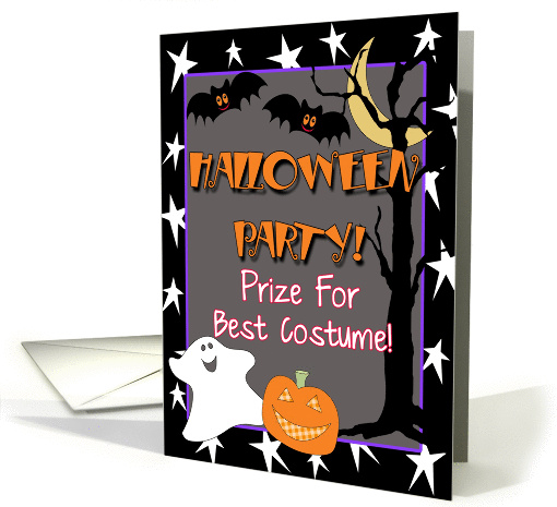 Halloween Costume Party Invitations for Children, Whimsical Ghost card
