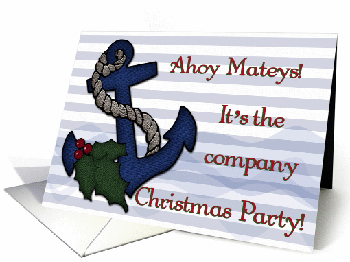 Ahoy Mateys! Company Christmas Party Invitation, Anchor,... (992077)