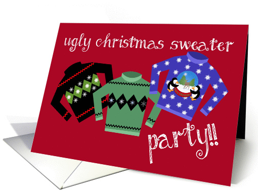 Ugly Christmas Sweater Party Invitation, Tacky Christmas Sweaters card