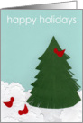 happy holidays tree card