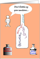 Bottled emotions card