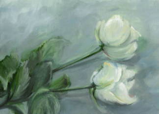 White Roses Greeting Card