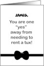 Custom Name Funny Will You Be My Usher Bowtie card