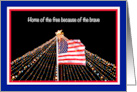 Patriotic Christmas Home of the Free with U.S. Flag card