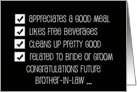 Funny Future Brother in Law Groomsman Card Qualified for Groomsman? card