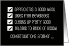 Funny Brother Groomsman Card -- Qualified to be a Groomsman? card