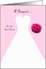 Invitation, Best Friend Matron of Honor Card in Pink, Wedding Gown card