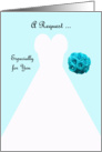 Invitation, Bridesmaid Card in Blue, Wedding Gown card
