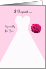 Invitation, Bridesmaid Card in Pink, Wedding Gown card