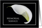 Calla Lily Memorial Service Invitation Announcement card
