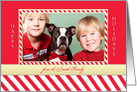 Candy Cane Stripe Christmas Photo Card