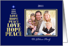 Religious Christmas Photo Cards -- Peace, Hope and Love card