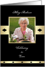 Black and Gold Photo 80th (or any age) Birthday Party Invitations card