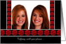Will You Be My Bridesmaid Photo Card -- Red Roses on Black card
