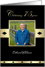 75th Birthday Party Photo Card Invitation -- Celebrating 75 years card