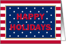 Patriotic American Happy Holidays Christmas Card