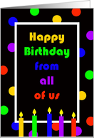 Coworker Group Birthday Card - From all of us card