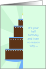 Half Birthday Card -- Half a Cake card
