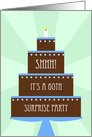 Surprise 60th Birthday Party Invitation -- Cake on Green card