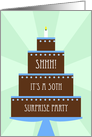 Surprise 50th Birthday Party Invitation -- Cake on Green card