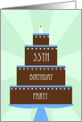 55th Birthday Party Invitation -- Cake on Green card
