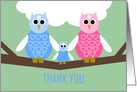 Boy Baby Shower Thank You Poem Card -- Owl Family card