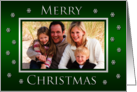 Personalized Christmas Photo Cards -- Merry Christmas in Green card