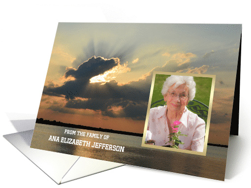 Custom Sympathy Thank You Sunset with photo card (1085884)