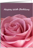 100th Birthday Card -- Rose card