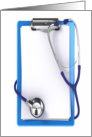 Happy National Doctors’ Day Card with Stethoscope and Clipboard card