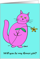 Flower Girl Card -- Pink Kitty card