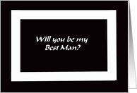 Black and White Best Man Card