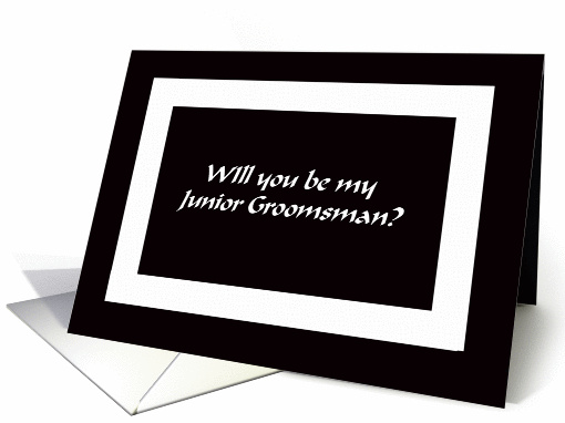 Junior Groomsman Card -- Black and White Graphic card (128285)