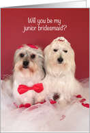 Will you be my junior bridesmaid Cute Dogs? card