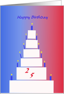 25th Birthday Cake card