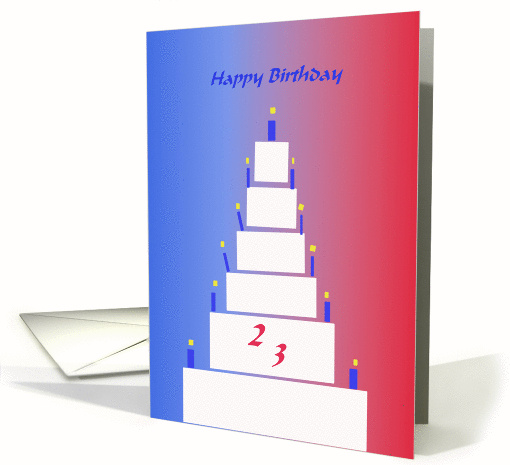 23rd Birthday Cake card (136601)