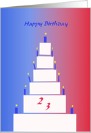 23rd Birthday Cake card