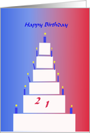 21st Birthday Cake card