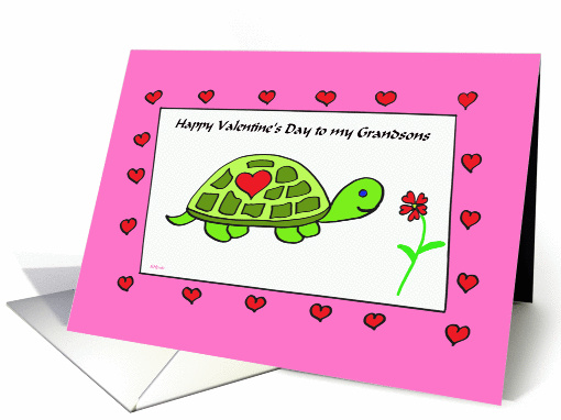 Turtle Love for my Grandsons card (144197)