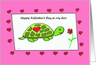 Son Valentine -- Turtle Love for my Son card