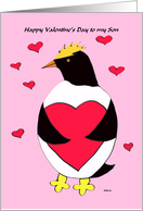 Son Valentine -- Penguin Love to my Son card