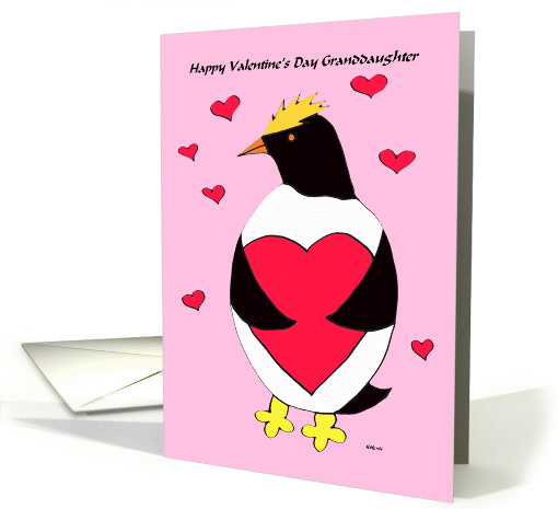 Granddaughter Valentine -- Penguin Love for my Granddaughter card