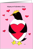 Penguin Love for my 1st Valentine’s Day card