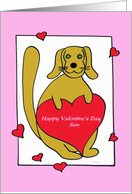 Son Valentine -- Puppy Love for my Son card