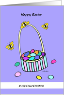Easter Basket & Butterflies for Great Grandma card