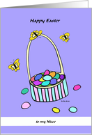 Easter Basket & Butterflies to my Niece card